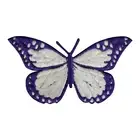 Butterfly Purple and White Embroidered Iron on Sew on Patch Badge For Clothes