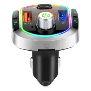 Bluetooth 5.0 Car Wireless FM Transmitter Adapter 2USB PD Charger AUX Hands-Free (for: NSU)