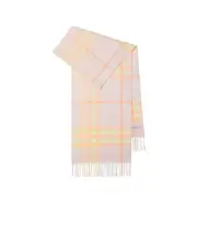 Burberry Checked Fringed-Edge Scarf One size Bean paste powder