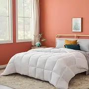 Linenspa All-Season Down Alternative Quilted Comforter - Hypoallergenic - Plush Microfiber Fill - Machine Washable - Duvet Insert or Stand-Alone Comforter, King, White, LSMICOPARENT