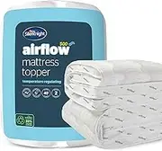 Silentnight Airflow Small Double Mattress Topper – Mattress Enhancer Pad with 5cm Thick Cushioning, Airflow Technology to Reinvent Your Mattress and Elasticated Straps – Small Double