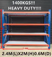 2.4Mx2M!!! 1400KG!!!!!! Garage Warehouse Steel Storage Shelving Shelves Racking