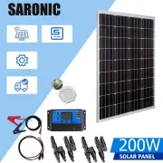 200W 12V Mono Solar Panel Complete Kit w/ 30A Controller Regulator Home Off Grid