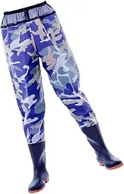 [MUSISALY] Breathable Wader Pants with Shoe Lightweight Fishing Pants for Outdoor Use Water Resistant Design Suspenders for Camouflage for Fishing and Heavy
