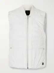 [Rick Owens] Rick Owens - + Moncler Megapenta Appliquéd Webbing Quilted Shell Down Vest - White - 2 2 White