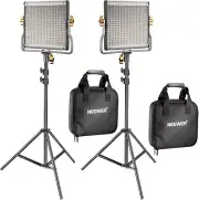 Neewer 2 Pack Dimmable Bi-Color 480 LED Video Light and Stand Lighting Kit Inclu