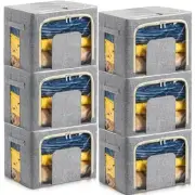 6 Pack 40L Stackable Clothing Storage Bins Sturdy Folded Clothes Organizer Li...