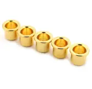 Set of 5, 9.5mm (3/8") Smooth, Short Bass String Ferrules - GOLD