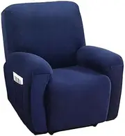 Artiss Recliner Chair Covers Velvet High Stretch Couch Slipcovers 1 Seater Navy