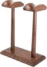 Headphone Stand Double Headphone Stand Natural Solid Wood Headphone Holder Simple and Generous Headset Holder (Color : Walnut, Size : 8.6 * 4.3 * 11in)