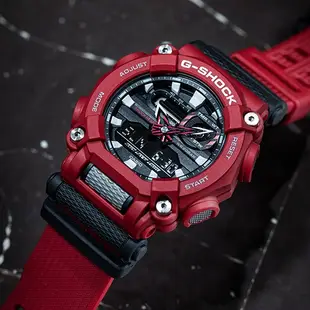 G-SHOCK 工業風設計 鬧鈴/計時碼錶/世界時區/防水200米雙顯電子錶 （黑X紅）_GA-900-4A