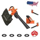 Electric Leaf Blower & Vacuum, 140 MPH Air Speed, 16:1 Mulching Ratio, Compact