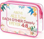 Christian Gifts for Women Faith Inspirational Religious Gifts for Women Christian Bible Scripture Makeup Bag Cosmetic Bag Motivational Birthday Anniversary Christmas Gift for Wife Her Travel Bag,