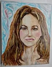 Original Acrylic Painting "LEAH" by Artist Marilyn Oliveri, 11" x 14"
