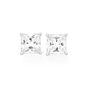 Sterling Silver 6mm Cubic Zirconia Studs in Clear