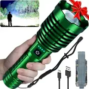Super Bright 1800000 Lumen Rechargeable Flashlight - 31H Runtime, Zoomable Focus
