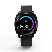 R02 Round Color Screen HR Female Physiological SMS Reminder Brightness Control Smart Watch BLACK COLOR