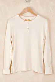 Cotton Button Front Henley Top--PAPI-11032-4