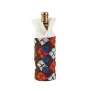 Argyle Knit Sweater Wine Bag - New - Add some fun to your gift giving!