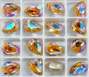 Light Peach Illumine F (18x13mm) Preciosa 4320 Pear Shape Fancy Stones