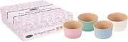 Chasseur Ramekin 4-Piece Macaron Collection Stoneware Gift Set, Cherry Blossom/Peppermint/Duck Egg Blue/Antique Cream