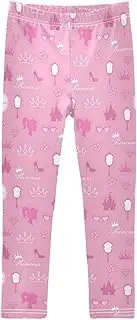 [Joisal] Princess Charm Pink Girls Leggings, Comfy for Warm Leggings for Girls, 4-10T
