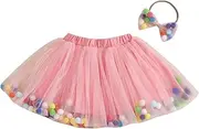 [vchoohce] Baby Girl Tutu Skirt with Headband Plush Ball Tulle Dress Princess Ballet Skirts Birthday Cake Smash Outfit 1-5T