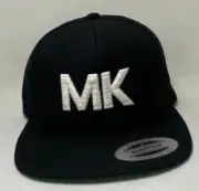 MK Logo MLK Martin Luther King Jr. Black Cap FlexFit Yupoong Hat Snapbacks NEW