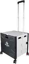 Olympia Folding Shopping Cart with 4 Rotation 360-Degree Wheels 2 Locking Wheels 43.2 x 43 x 9.4 cm