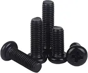 50 Pcs Black 304 Stainless Steel Cross Round Head Screws, for Furniture Electronics Industry Fasteners Etc.M3(d) x5mm(L)