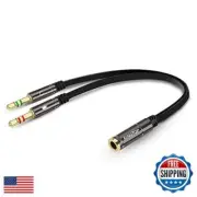 KINGTOP Headphone Splitter, 3.5mm Headset Splitter, Headphone Mic Splitter Ca