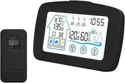 Indoor & Hygrometer Thermometer with Backlight Display Desk Electronic Temperature Meters for Home Greenhouse Cellar Black