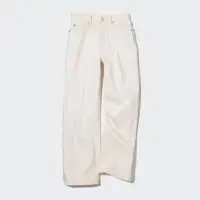 在飛比找蝦皮購物優惠-Uniqlo女裝 寬版牛仔褲 off white米白色 22