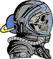 ZEGINs Skull Spaceman Astronaut Patch Embroidered Applique Badge Iron On Sew On Emblem