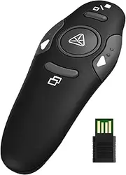 Presentation Clicker Wireless Presenter Remote Control RF 2.4GHz USB Power Point Clicker for Computer/Laptop/Mac/Keynote/Win