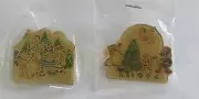 TWO VINTAGE MCDONALDS PIN CHRISTMAS 1993 & 1994 RONALD GRIMACE HAMBURGLAR BIRDIE