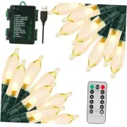 78ft 240 LED Christmas Lights Battery String Lights Timer Memory Warm White