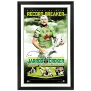 Canberra Raiders Jarrod Croker Record Breaker Vertiramic Print Framed