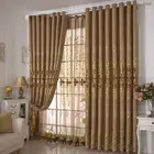 1 Panel European Embroidered Chenille Blackout Curtain Tulle Sheer Curtain Drape