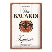 Nostalgic Art 20x30cm Medium Sign Bacardi Superior - White