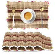 Handmade River Grass Dining Table Placemats (Maroon, IN410) Set of 6