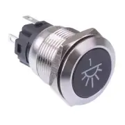Cockpit / Cabin Light 1 Red LED Latching 19mm Vandal Push Button Switch 12V