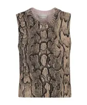 Dries Van Noten Snake-Print Knitted Top XS BEIGE