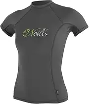 O'Neill Wetsuits Women's Skins RG8 Short Sleeve Crew, Graphite, X-Large