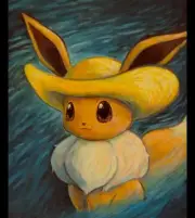 Pokémon Center Van Gogh Museum Eevee Self-Portrait with Straw Hat ⭐️SHIPS NOW⭐️
