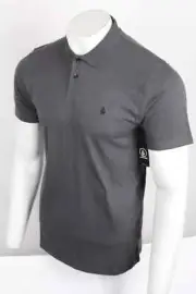 Volcom Men's Middler Polo Short Sleeve Shirt Charcoal Gray