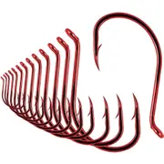 Octopus Fishing Beak Hooks Size 5/0, 25 Pack (Red)