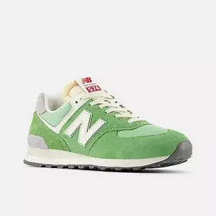 【NEW BALANCE】NB 574 復古運動鞋 休閒鞋 麂皮 網布 男 女 中性款 綠色(U574RCC-D)