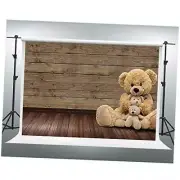 Wooden Board Toy Bear Backdrop for Cake Table Decor Background 7x5ft 7x5 FT