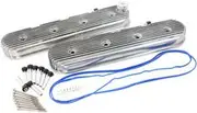 Aeroflow GM LS Retro Finned Valve Covercast No Coil Mounts Polished - AF77-5022P